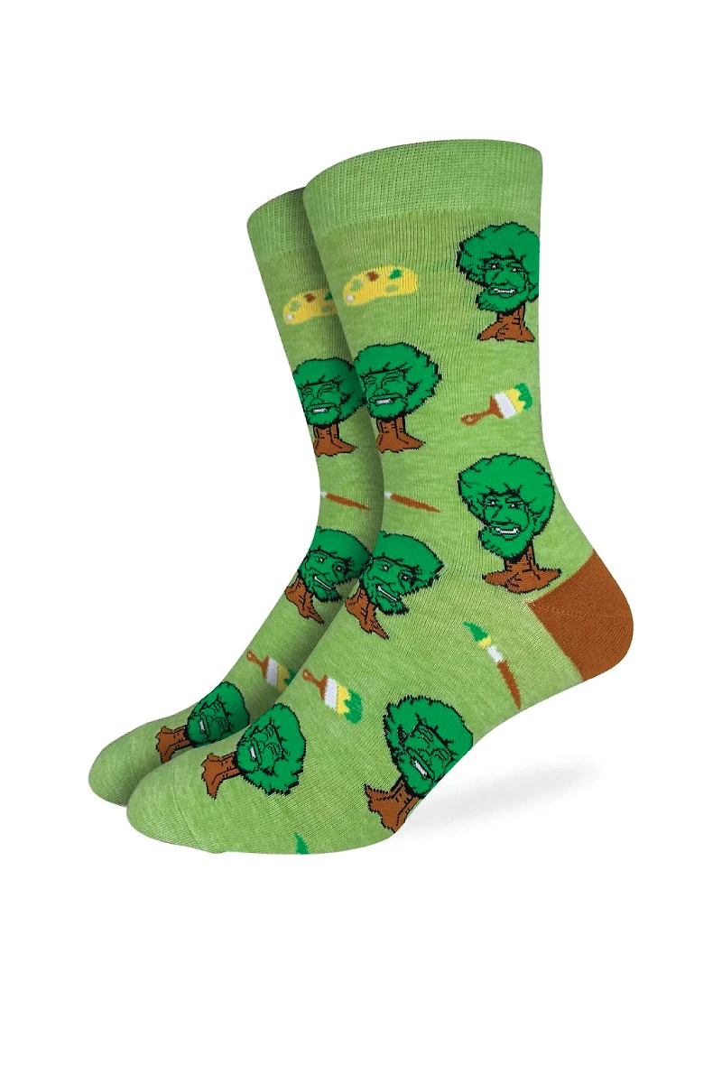 Bob Ross Happy Trees Sock
