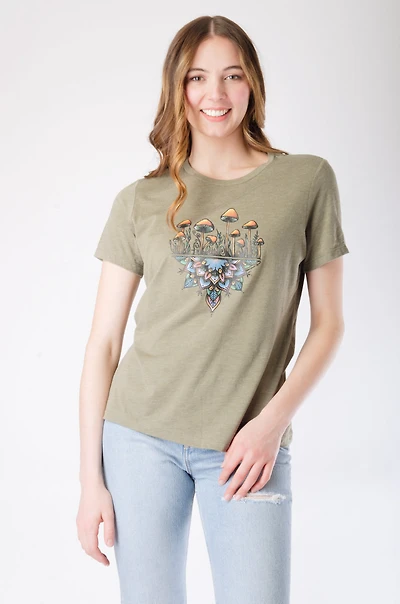 Colourful Mandala Mushroom Tee