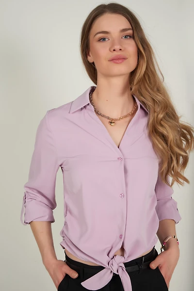 Blouse fluide nouée élégante - CARMEL-Z1U (E-A5)