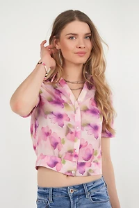 Blouse fleurie aquarelle - FINA-CF (E-A6)