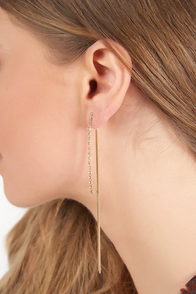 Boucles d’oreilles longues à strass étincelants - C1167 - VENTE FINALE