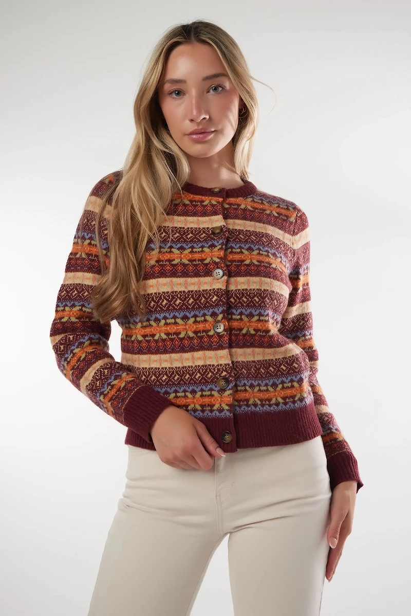 Cardigan en tricot jacquard - ADAMA (E-B6)