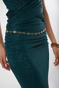 Ceinture en chaîne avec fleurs