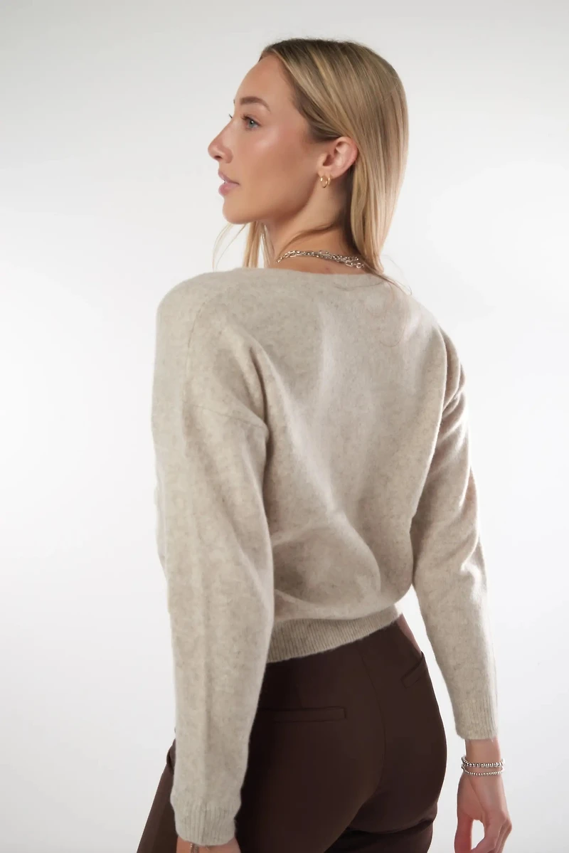 Chandail en tricot à fleurs appliquées - COZETTE (E-B2)