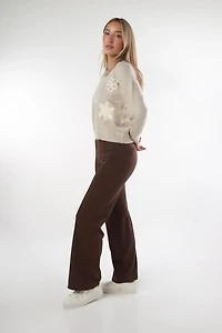 Chandail en tricot à fleurs appliquées - COZETTE (E-B2)