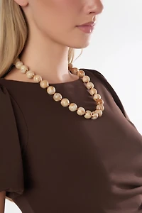 Collier élégant à billes marbrées - C1216 - VENTE FINALE