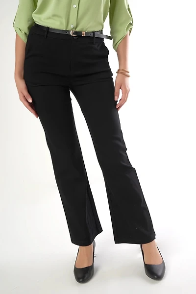 Women's Flared Pants with Belt - YP5471 (E-C2)