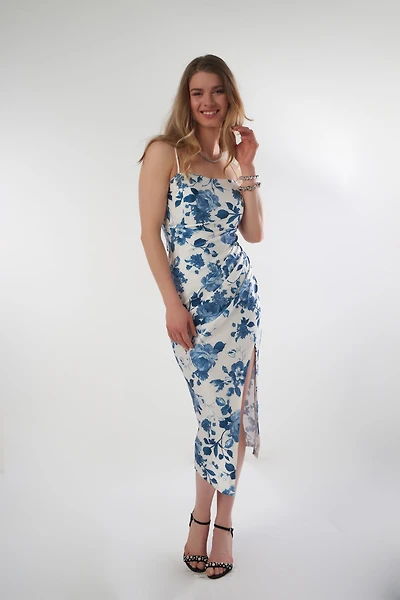 Robe midi fleurie - AD1995A (E-B18)