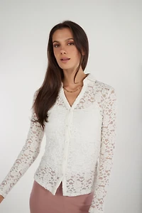 Blouse en dentelle fleurie - LEONCIA-SY2 (E-B2)