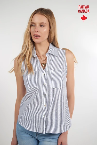 Sleeveless striped blouse - CLOE-S25 (R-A2)