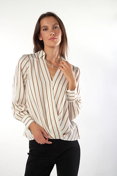 Blouse rayée à coupe croisée - SAVANAHY2 (E-B1)