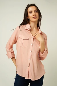 Blouse à manches trois-quarts - 70009-LN167 (E-B14)