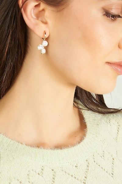 Boucles d'oreilles coquillages et pierres - C1122 - VENTE FINALE