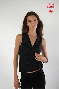 Camisole brillante avec décolleté drapé - ZAFINA (R-A5)