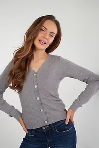 Cardigan festonné avec perles - BRUNA (E-B8)