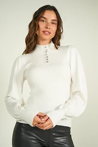 Chandail côtelé avec boutons - ALEX (E-A6) VENTE FINALE