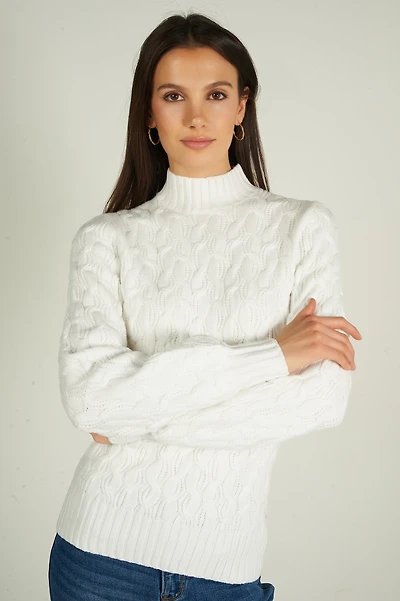 Chandail en tricot torsadé - BEGONIA (E-A4) VENTE FINALE