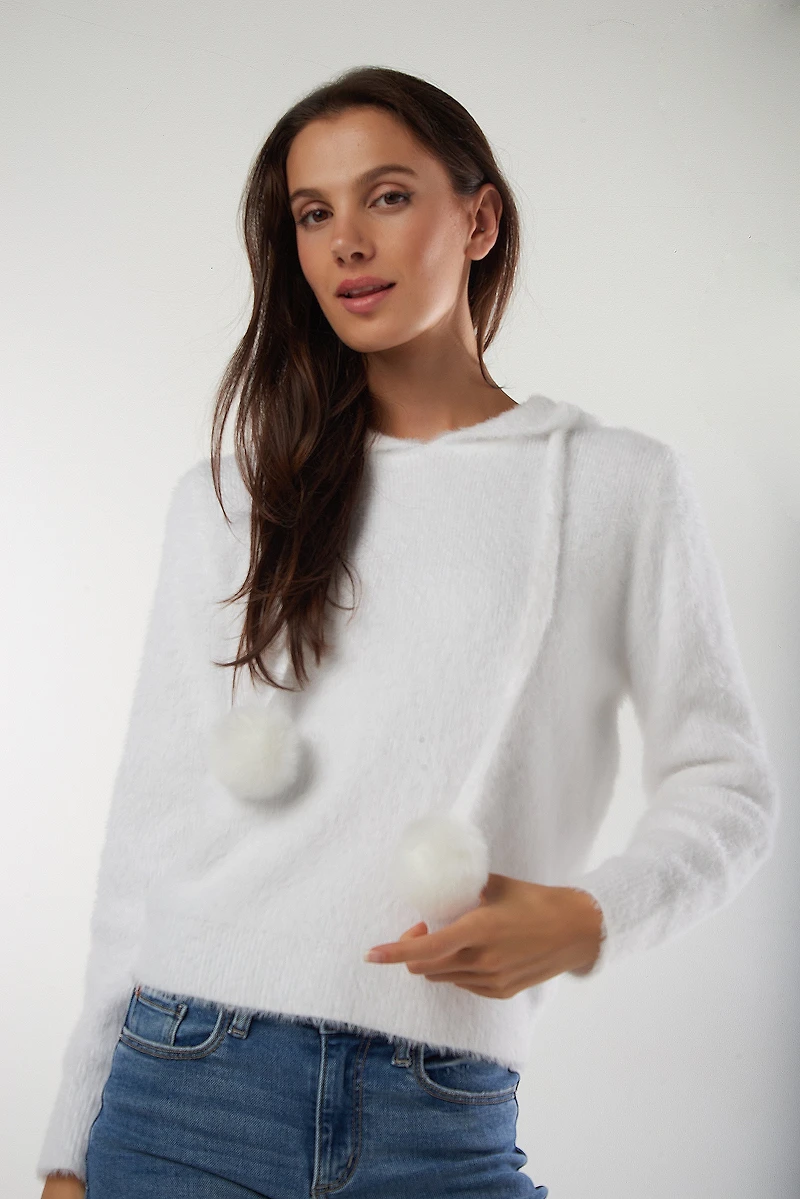 Chandail hoodie avec pompons - CHITA (E-B9)