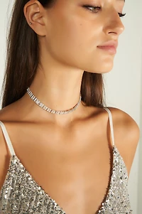 Collier ras-du-cou avec cristaux - C699X2 - VENTE FINALE