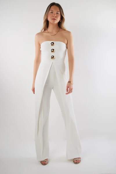 Sleeveless jumpsuit with buttons - JP81514 (E-A12)