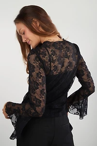 Haut en dentelle à manches cloche - BRONTE (R-A11)