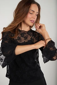 Haut en dentelle à manches cloche - BRONTE (R-A11)