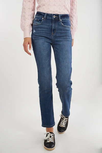 Jeans jambe droite à effet déchiré - EP3581 (E-C17)