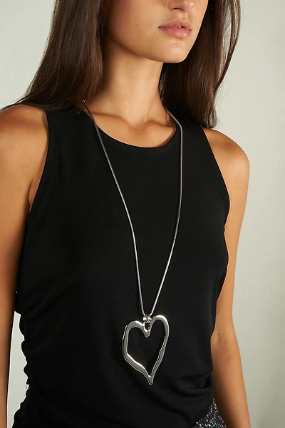 Long collier à pendentif coeur - C838X2 - VENTE FINALE