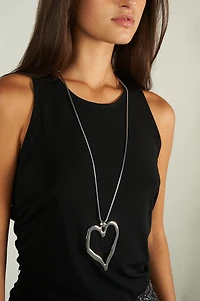 Long collier à pendentif coeur - C838X2 - VENTE FINALE