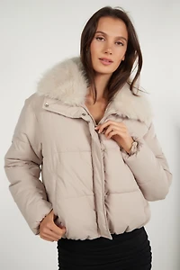 Manteau court à col en fourrure - CELINE (E-C4)