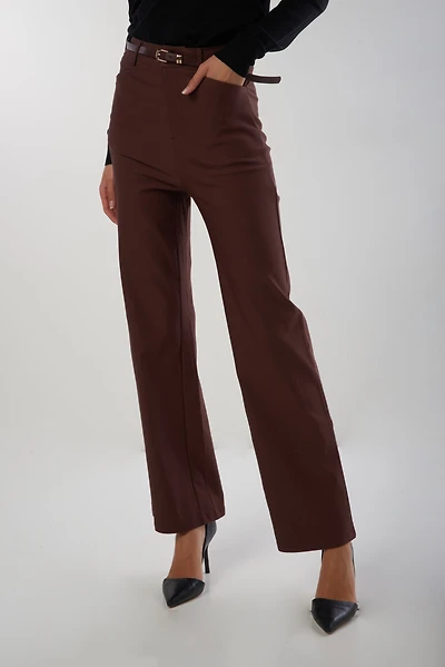 Pantalon jambe large avec ceinture - YP5078 (E-C2)