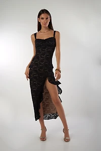 Robe à dentelle fleurie avec volants - DD4523C (E-A16)