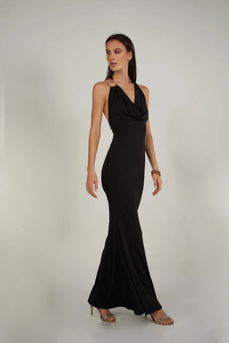 Robe à dos ouvert avec anneaux - DD4281C (E-A14)