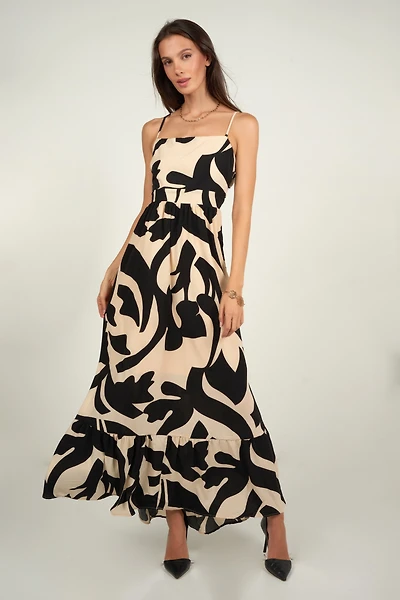 Open-back dress with ruffles - DD4273 (E-A15)