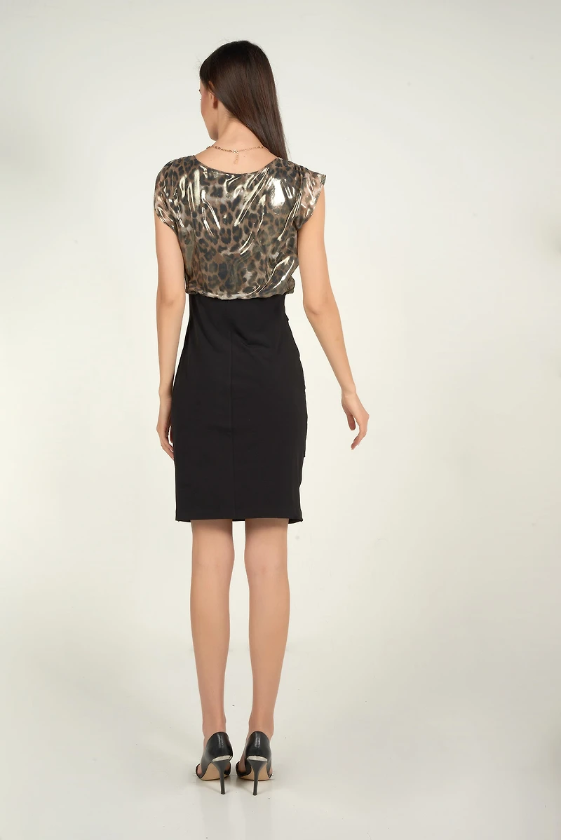 Robe ajustée avec haut imprimé leopard - BABA3 (R-B3)