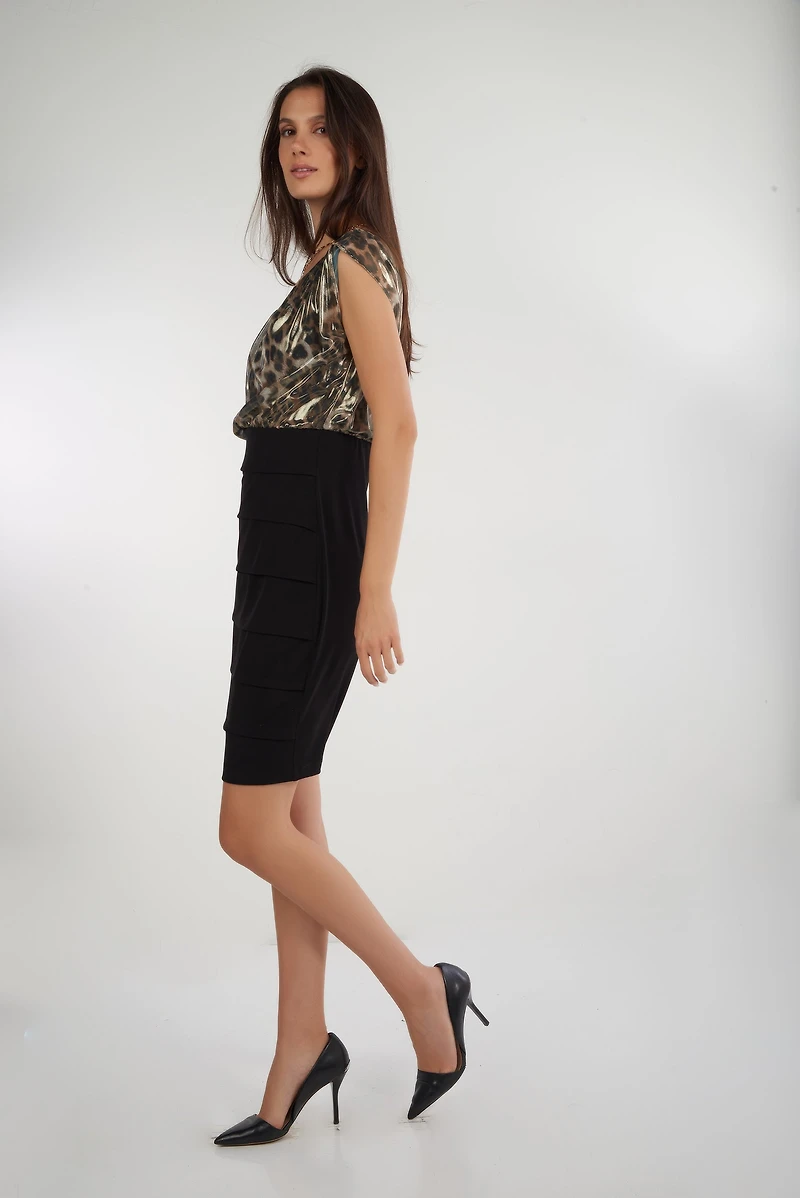 Robe ajustée avec haut imprimé leopard - BABA3 (R-B3)