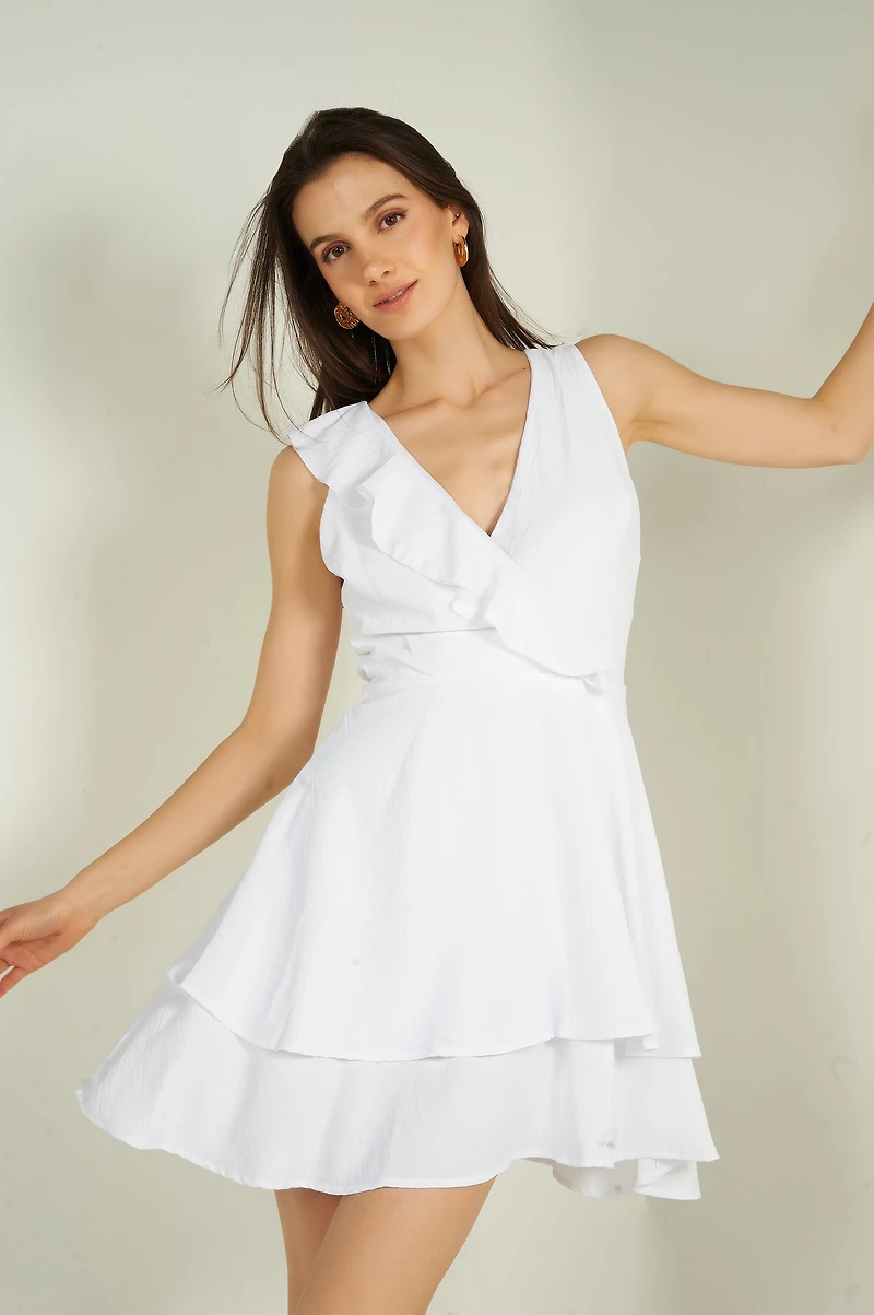 Robe sans manches à volants - D10793 (R-B13)