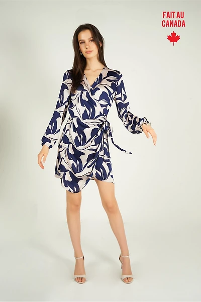 Robe portefeuille en satin - PEGGY-2 (R-B13)