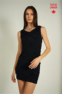 Robe brillante froncée - MALIA-H (R-B1)- VENTE FINALE