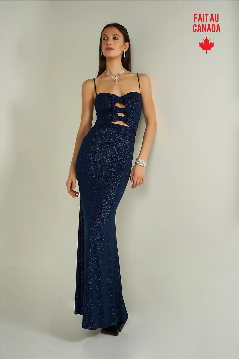 Robe maxi brillante avec boucles - JACYNTHE (R-C13) VENTE FINALE