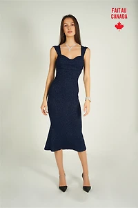 Robe midi brillante - IZAR (R-B14) VENTE FINALE