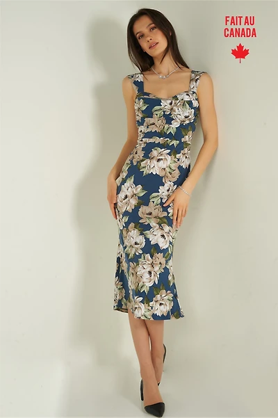 Floral midi dress - IZAR-S25 (R-C5)