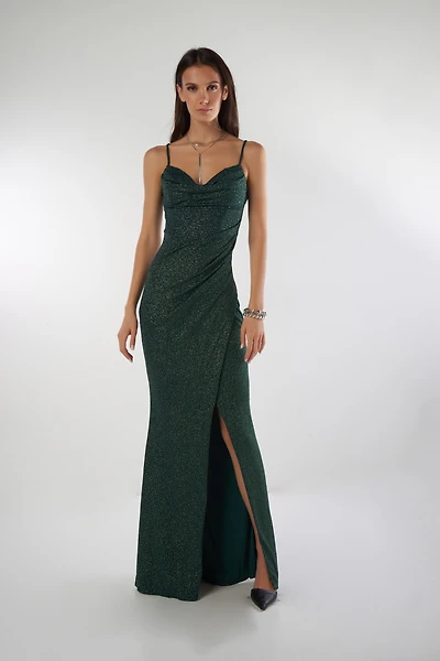 Sparkly cowl neck dress - BD3118 (E-A15)