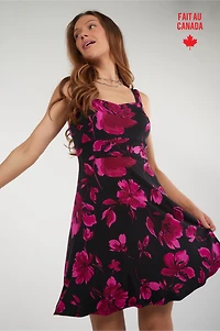 Robe fleurie à col carré - PRIMA-NZ (R-C3)