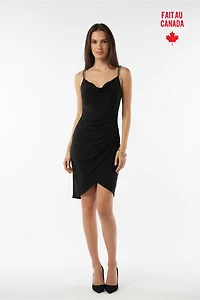 Robe soirée à bretelles en chaîne - KELIA (R-B2)