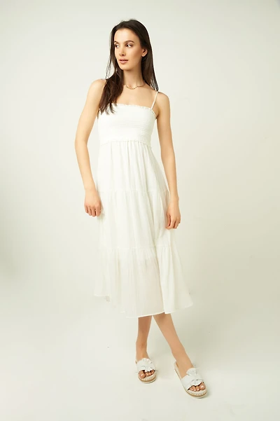 Smocked midi dress - 83091 (E-B18)