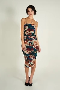 Robe tube fleurie - CD3414A (E-A16) VENTE FINALE