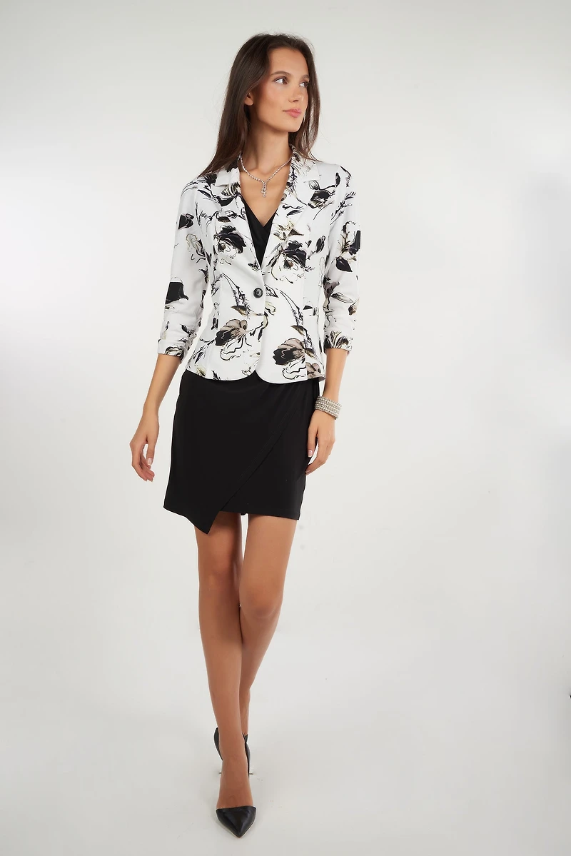 Veston court à imprimé fleuri - SWINA-RINT25 (R-C10)