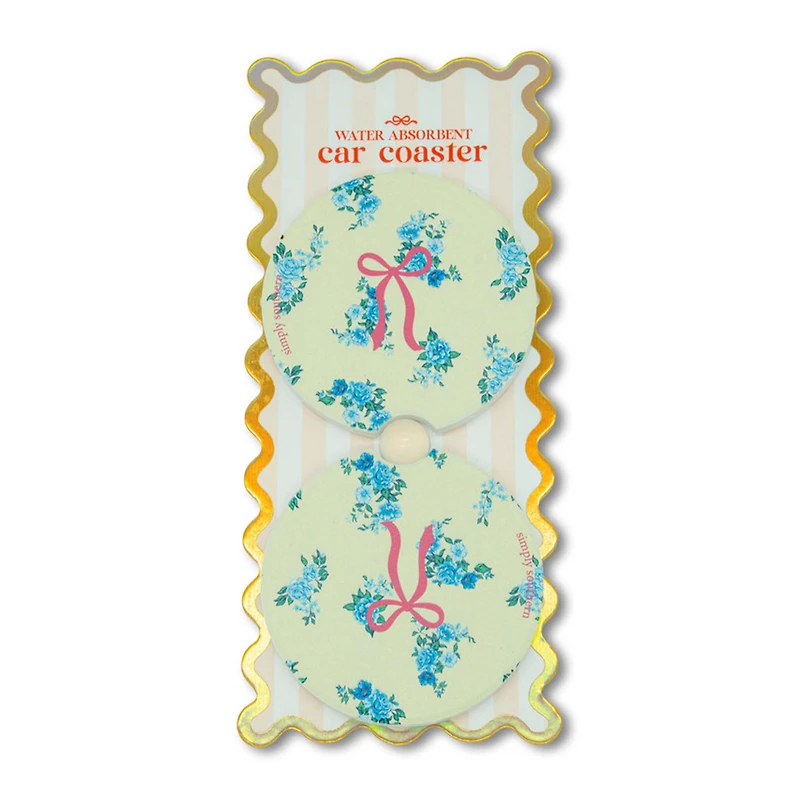 Floral Car Coaster 2-Pack