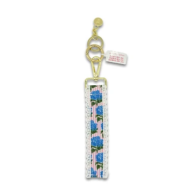 Hydrangea Stripe Key Fob